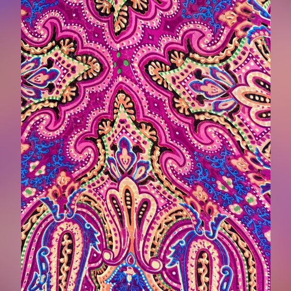 Fig & Flower Anthropologie Floral Paisley Sheer Top Women’s Size Medium Boho - Picture 4 of 7
